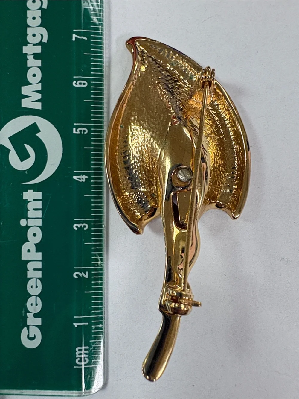 Gold-Tone Leaf Brooch with Amber Crystal Accents - Women Accessories
